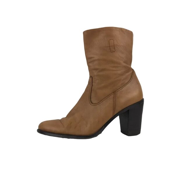 Enzo Angiolini Womens Brown Leather Side Zipper Western Booties Size US 7.5 M - Picture 2 of 9